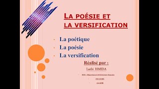 la poésie et la versification  1  définition [upl. by Adnilab]