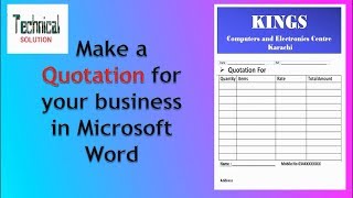 How to make Quotation for your business in MS Word [upl. by Ecnerewal351]