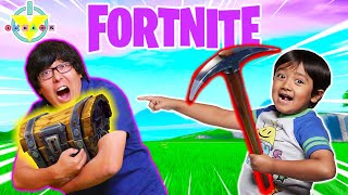 RYAN VS DADDY IN FORTNITE BATTLE Let’s Play Fortnite with VTubers Ryan from Ryan’s World [upl. by Grefe]