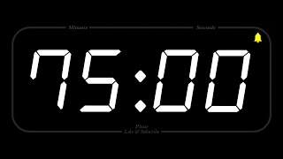 75 MINUTE  TIMER amp ALARM  1080p  COUNTDOWN [upl. by Eboh]