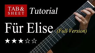 Für Elise Full Version  Guitar Lesson  TAB [upl. by Torbert]