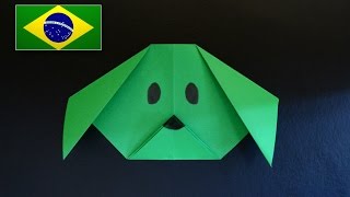 Origami Iniciante Cabeça de Cachorro  Instruções em português [upl. by Nawed]