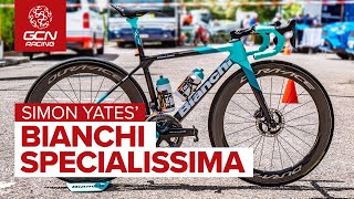 Simon Yates Bianchi Specialissima  Team BikeExchanges Lightweight Italian Race Bike [upl. by Eugenie515]