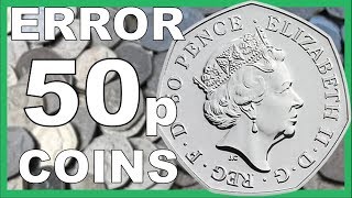 50p ERROR COINS TO LOOK FOR IN CIRCULATION WORTH ££££s  2018 VIDEO [upl. by Atikam]