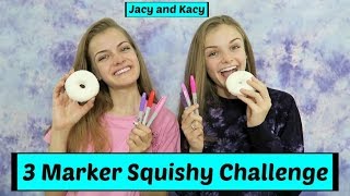 3 Marker Squishy Challenge  Jacy and Kacy [upl. by Duahsar286]