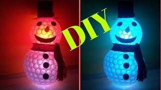 DIY MUÑECO DE NIEVE CON VASOS PLASTICOS ⛄ MANUALIDADES PARA NAVIDAD [upl. by Stefan]