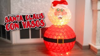 Muñeco de nieve con vasos de plástico  Manualidades fáciles para Navidad [upl. by Cindelyn]