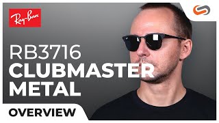 RayBan RB3716 Clubmaster Metal Overview  SportRx [upl. by Halyahs402]