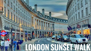 England Central London Sunset Walk  Relaxing Walking tour in West End London 4K HDR [upl. by Chuck]