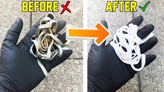 How To Make Shoe Laces WhiteGet Rid Of Stains Tutorial EASY [upl. by Kciredohr]