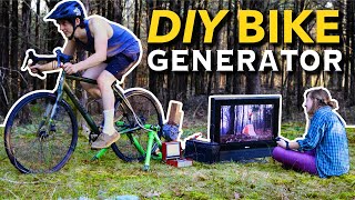 Homemade Bicycle Generator  Burn Calories and Make Electricity [upl. by Uticas612]