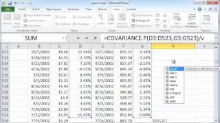 Calculating stock beta using Excel [upl. by Pasho492]